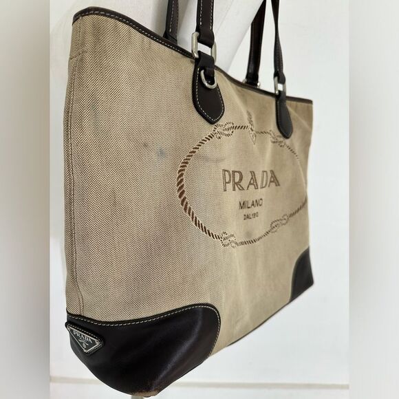 Prada Tan and Black Tote Bag - Picture 4 of 16